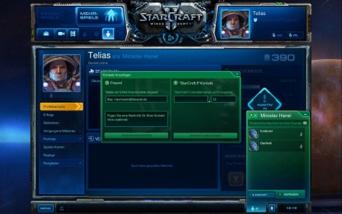 Starcraft 2 Screenshot Kontaktliste