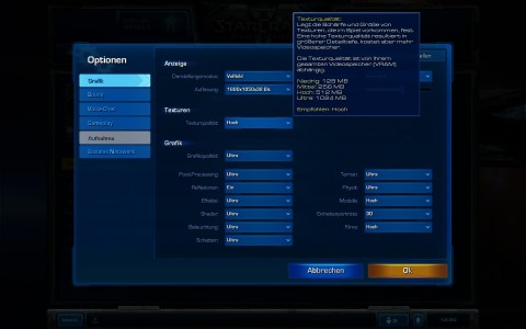 Starcraft 2 Screenshot Optionen Grafik