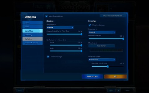 Starcraft 2 Screenshot Optionen Voice Chat