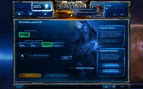 Starcraft 2 Screenshot Schnellsuche auf anderen Spieler warten
