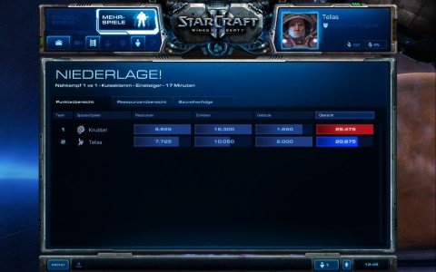 Starcraft 2 Screenshot Spielende Zusammenfassung