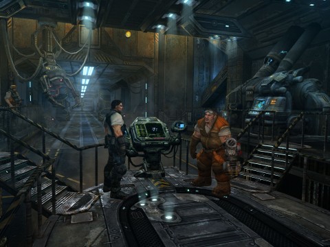 Starcraft 2 Screenshot Jim Raynor besucht den Mechaniker