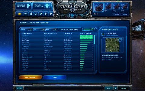 Starcraft 2 Screenshot Spielsuche UMS